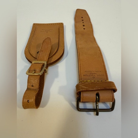 LV Authentic Leather Luggage Tag and Poignet Strap Set EUC - Picture 4 of 10